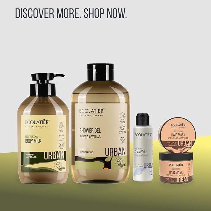 ECOLATIÈR Vanilla Body Wash with Organic Argan Oil - Moisturizing Natural Body Wash for Women & Men, 97.5% Natural Ingredients, Vegan, Hydrating & Antioxidant Care for Soft, Smooth Skin, 20.3 Fl Oz