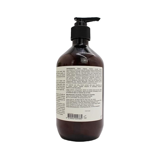 Aesop Classic Shampoo | Gentle Formulation | Leaves Hair Shiny, Soft, Freshened | Rosemary Leaf, Cedarwood Bark, Juniper Berry | 16.9 oz / 500mL
