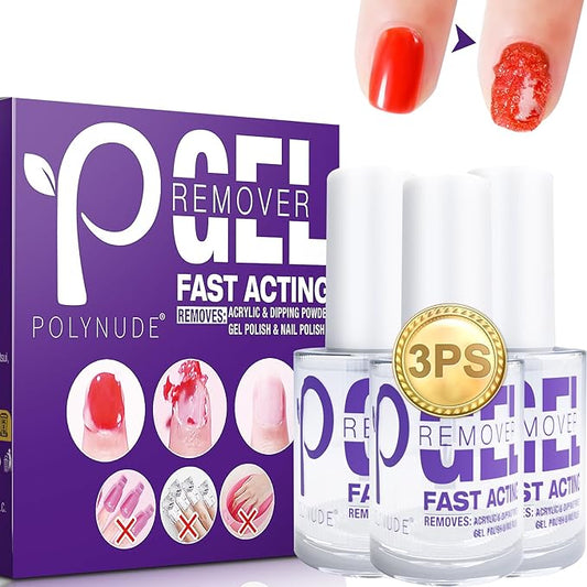 Gel Nail Polish Remover, 3 Pack Professional Powerful Remove Gel Nail Polish Within 3-6 Minutes, Quickly & Easily Remove Gel Polish No Need for Foil, Soaking or Wrapping