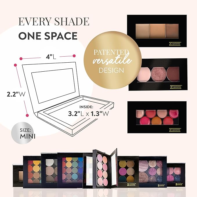 Mini Magnetic Makeup Palette, Empty Magnetic Palette, Universal Magnet makeup palette for Eyeshadows, Powders, Customizable Beauty Organizer with Clear Window