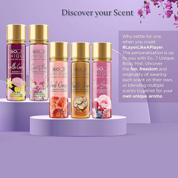 So...? Unique Body Mist - Sweet Pea for Women - 5.1 oz Body Mist - Pack of 3