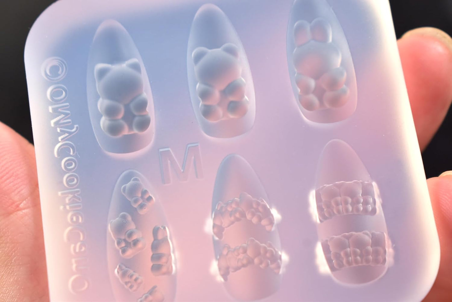 Silicone Nail Art Molds Cute Little Bear Charm Design Carving Template Resin Mold Nail Accessories for Women DIY Manicure Supplies