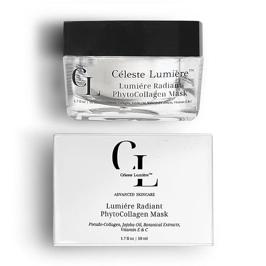 Lumière Radiant PhytoCollagen Mask - Luxury Hydrating Face Mask Formula with Plant Collagen & Botanical Oils - Moisturizes, Nourishes & Enhances Glowing Beauty - 1.7 fl oz / 50ml