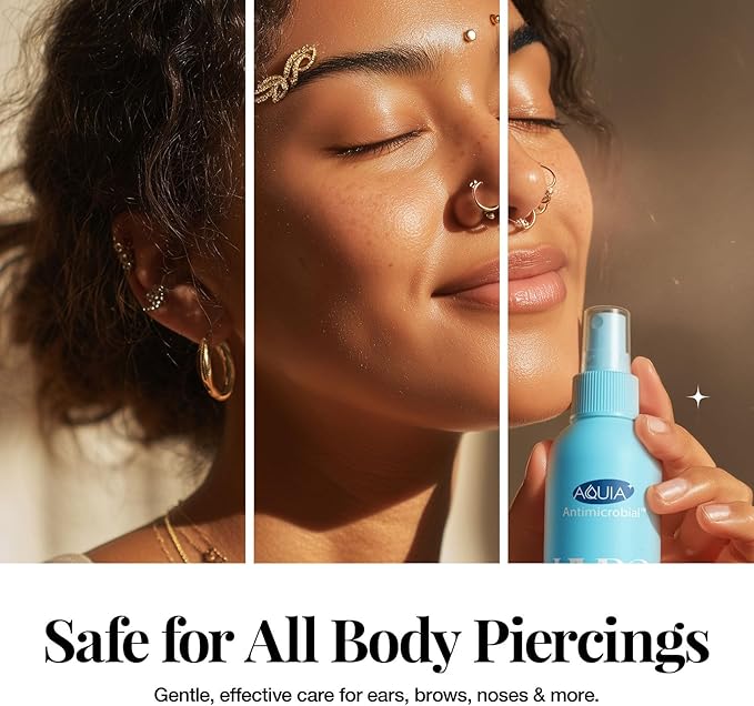 Hypochlorous Acid Spray for Face and Skin | Piercing Aftercare Spray | 2 oz Hypochlorous Acid Sprays for Face, Skin, Acne, Eczema, Body Acne Sprays, Piercing Aftercare, Facial Wound Solution, Workout