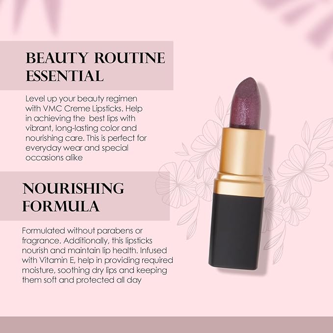 Vera Moore Creme Lipstick, Long Lasting, Lightweight, Moisturizing Opaque Color with Staying Power, Fragrance, and Paraben Free Cosmetics Soft Lipstick (Woodberry)