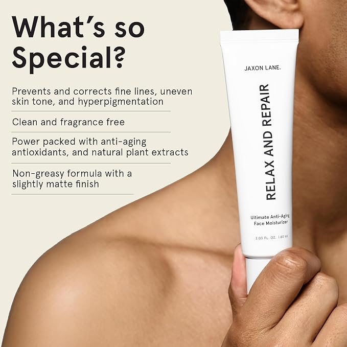 JAXON LANE RELAX AND REPAIR Anti Aging Face Moisturizer for Men | Anti Wrinkle Cream, Night Cream, Eye Cream with Niacinamide (Vitamin B3), Hyaluronic Acid, Vitamin E & Ceramides For Skin (2Tubes)