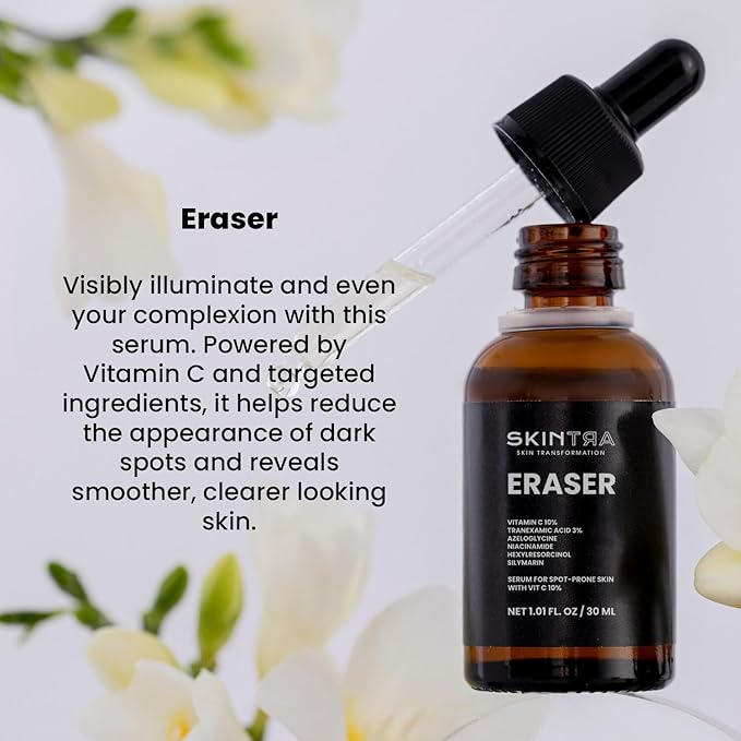 Eraser - Powerful Serum for Hyperpigmentation with 10% Vitamin C, For Dark Spots & Redness Reduction – Vegan – Safe for Daily Use – 30 ml/Net 1.01 Fl. Oz