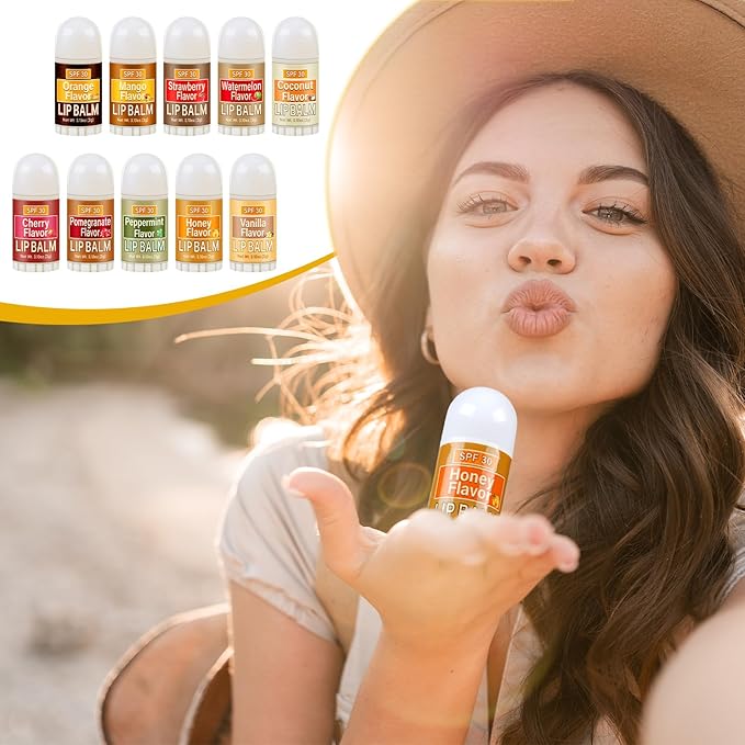 60 Pcs Mini Sunscreen Lip Balms Bulk SPF 30 Lip Balm Sticks Favors with Sunscreen SPF Employee Staff Appreciation Gifts Bulk Team Coworkers Christmas Party Gifts for Travel Beach