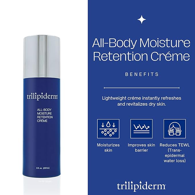 Trilipiderm Weekender Bundle – All-Body Moisture Retention Crème Broad Spectrum SPF 30 with Vitamin D and All-Body Moisture Retention Crème, 8 Ounce Airless Pump Bottles