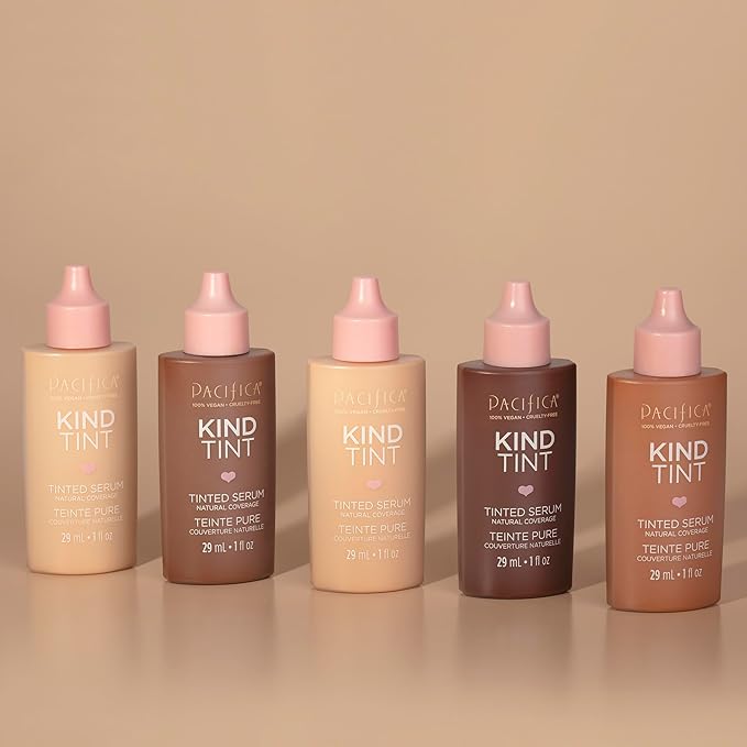 Pacifica Beauty Kind Tint Tinted Serum, Skincare, Vegan Collagen, Hyaluronic Acid, Vitamin C, Niacinamide, Caffeine, Hydrating, Lightweight Foundation, Natural Dewy Skin, Shade 11, 1 fl oz (1 Count)