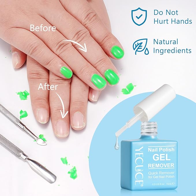 Gel Nail Polish Remover, 2Pack Nail Polish Remover Tool, Professional Remover Gels at Home, No Need Soaking or Wrapping