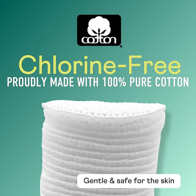 Swisspers Premium Exfoliating Rounds, 2 Distinct Raised Textured Surface, Cotton Facial Pads, 80 Count Re-closable Bag