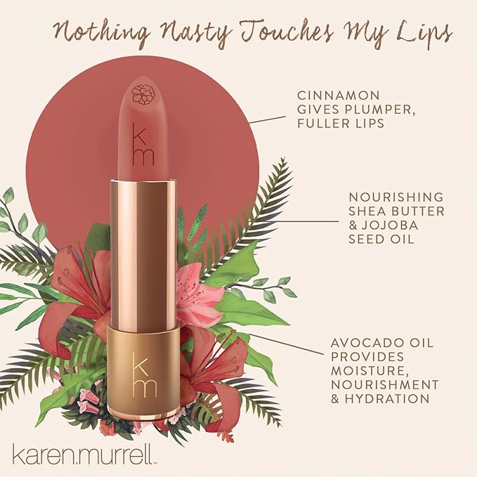 Karen Murrell - Natural Lip Stick - Lipstick 29 Determined - Nude Lipstick - Matte Finish, 100% Natural Ingredients, Moisturizes & Hydrates Lips - Paraben & Cruelty Free