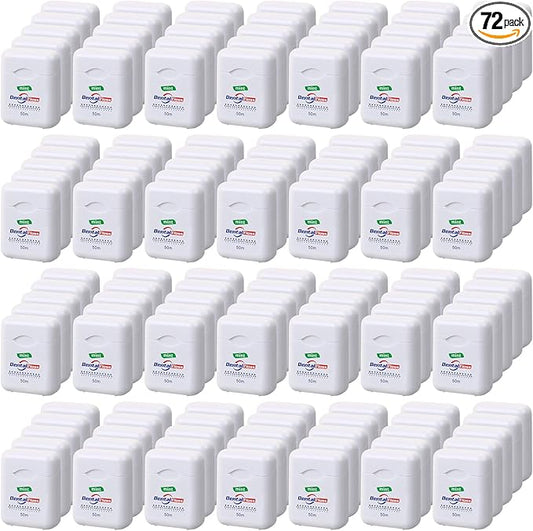 Geiserailie 72 Pack Dental Floss Bulk Mint Flavored 50m Each Travel Dental Floss Waxed Oral Care for Teeth and Gum Protection(White)