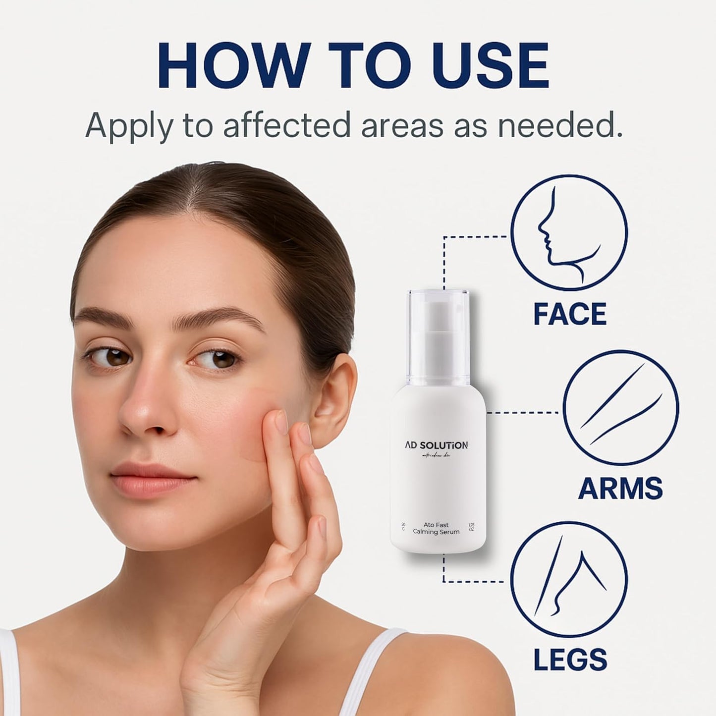 Ato Fast Calming Serum for Sensitive & Eczema-Prone Skin Instant Relief from Itch, Redness & Flare-Ups Powered by Cica & Panthenol 1.69 Fl Oz