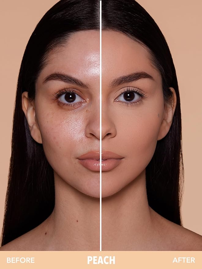 SHEGLAM SKin-Focus Full Coverage Powder Foundation Oil-Control Lightweight Face Pressed Powder Makeup-Peach