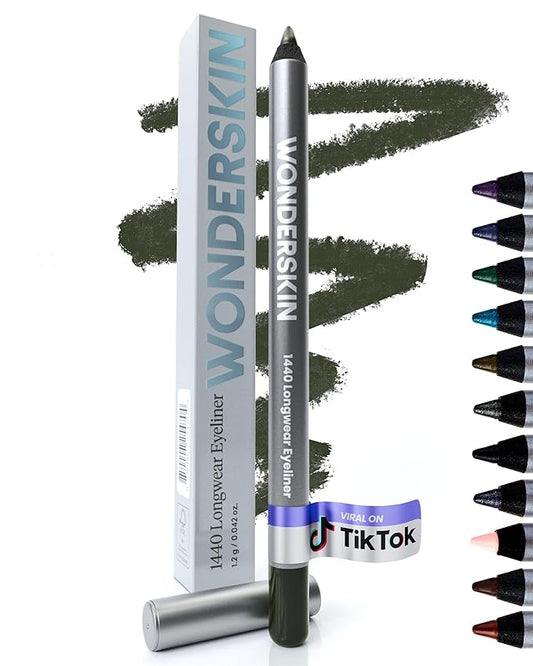 Wonderskin Eyeliner Pencil, 1440 Longwear Green Eyeliner Pencil - Waterproof, Sharpenable & Smudge Proof