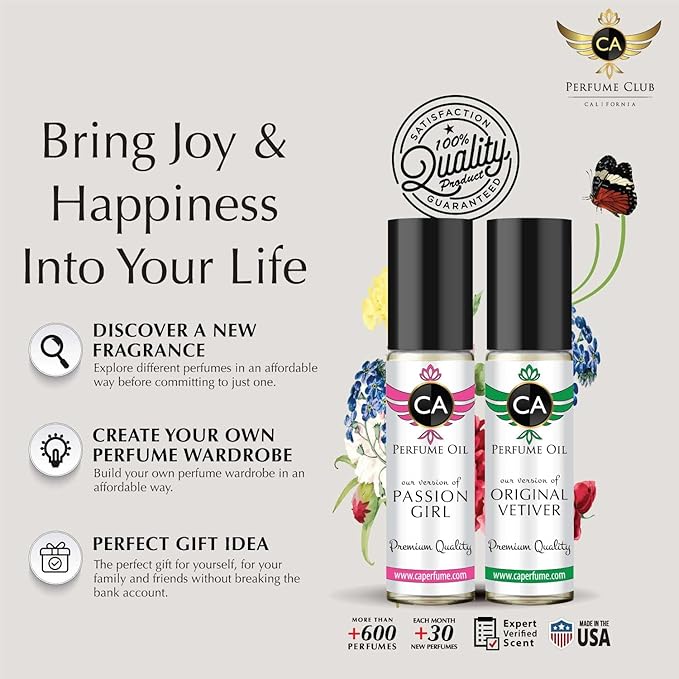 CA Perfume Impression of Crystal Noir For Women Replica Fragrance Body Oil Dupes Alcohol-Free Essential Aromatherapy Sample Travel Size Concentrated Long Lasting Attar Roll-On 0.3 Fl Oz/10ml