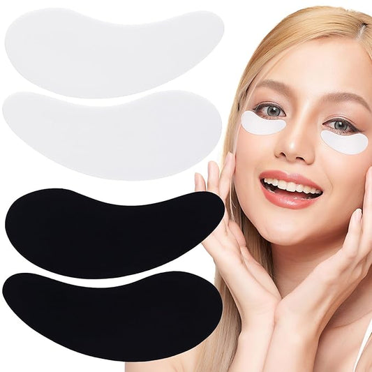 Under Eye Patches 2 Pairs, Silicone Reusable Eye Patches, Under Eye Mask for Skin Care Effect to Reduce Wrinkles and Fine Lines (Black, White)