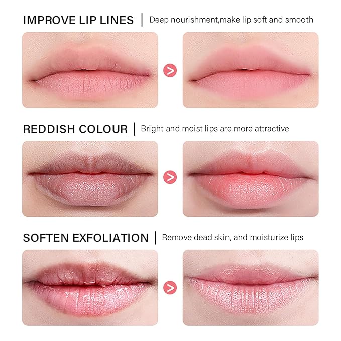 Lip Mask Sleeping,Nourish Hydrate Lip Mask,Lip Oil,Lip Balm, Lip Skin Care,Hydrating, Moisturizing Lip Lines Night Sleep Anti-chapped Lip Cream (Peach)