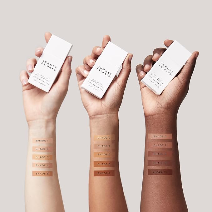 Summer Fridays Sheer Skin Tint - Tinted Moisturizer with Hyaluronic Acid - Helps Diminish Uneven Skin Tone - Sheer to Light Coverage - Shade 8 - Medium Deep with Neutral Warm Undertones (1 Fl Oz)