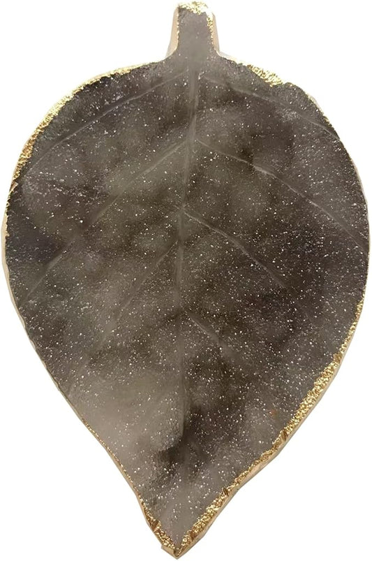 1 Piece Nail Art Palette Nail Polish Palette Mixing Palette Makeup Plate Nail Plate for Nail Art Nail Tip Holder Nail Art Display (gray leaf)