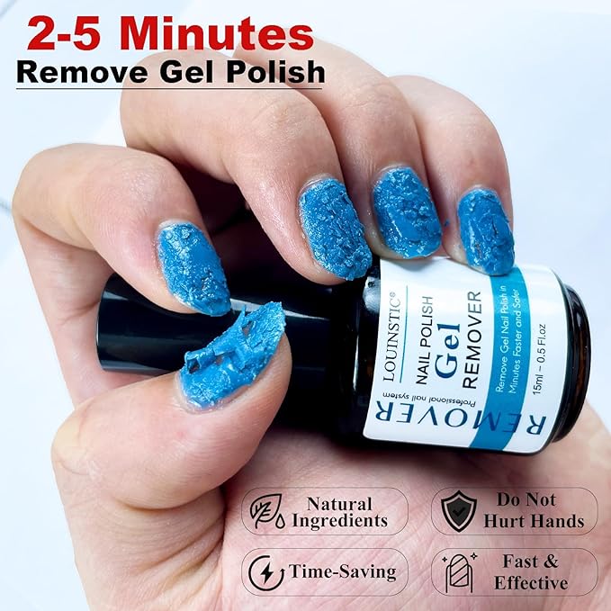 Gel Nail Polish Remover – Fast, No Soak & No Foils, Safe for Natural Nails, Healthy, Low Odor, Quick Gel Removal in 2-5 Minutes – For Nail Polish & Nail Art, At-Home Manicure Solution