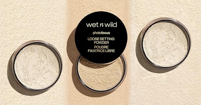 wet n wild Photo Focus Loose Baking Setting Powder, Highlighter Makeup, Fair to Medium & Tan Skin Tones, Translucent