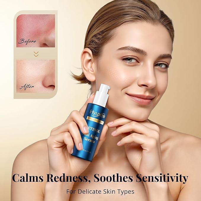 Anti Aging Serum, Retinol Serum for Face with Squalane and Hydrolyzed Collagen, Improve Fine Lines and Hydrate Skin, Wrinkle Retinol for Various Types of Skin Women/Men(1.7 Fl Oz)