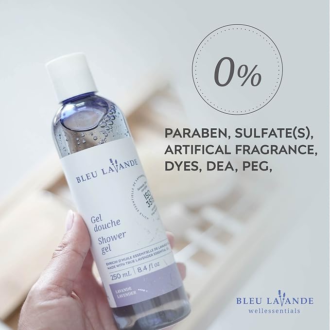 Bleu Lavande - Morning Well-being Routine Aromatherapy Set – Lavender Shower Gel, Body Milk and Hand Cream - Enriched with Premium & Pure Lavender Essential Oil - Soothing Natural Lavender Products