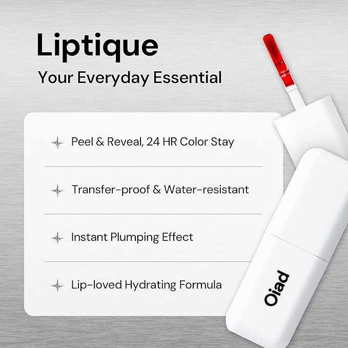 Liptique Korean Lip Stain Peel Off - 24 Hour Long Lasting Lip Tattoo, Waterproof & Transfer Proof, Nourishing & Hydrating Lip Tint for Women, Instant Plumping Lip Tints Peel Off (004 ROSITE)