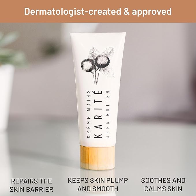 Karité Nourishing Hand Cream & Lip Balm Travel Collection - Shea Butter, Organic Jojoba & Rosehip Oil Blend - Bliss for Dry Lips & Hands - Intense Hydration, Cruelty-Free, Hypoallergenic Vegan Lip & H