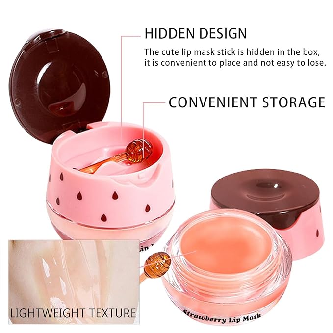 Bee Lip Balm Honey Pot, Apple Lime Sleeping Lip Mask Overnight Hydrating Dry and Crack Lip Exfoliator Scrubs Propolis Lip Balm (Apple Lime)