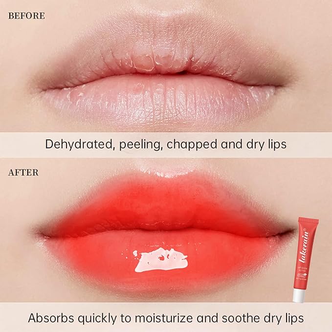 Lip Glowy Balm Butter Lip Balm Plumps Moisturizing Hydrating Lip Mask Repair Moisturizer Lips Care Lip Treatment for Dry Cracked Lip, Glossy Finish, Vegan Tinted Lip Balm Chapstick (#6 Pink Sugar)