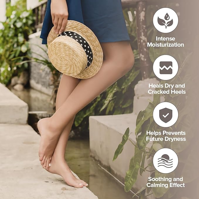 ZAAINA Intensive Heel Balm Stick - Moisturizing Natural Foot Balm for Cracked Heels with Shea Butter, Tea Tree, Peppermint and Avocado Oil - 2.5oz Twist-Up Tube