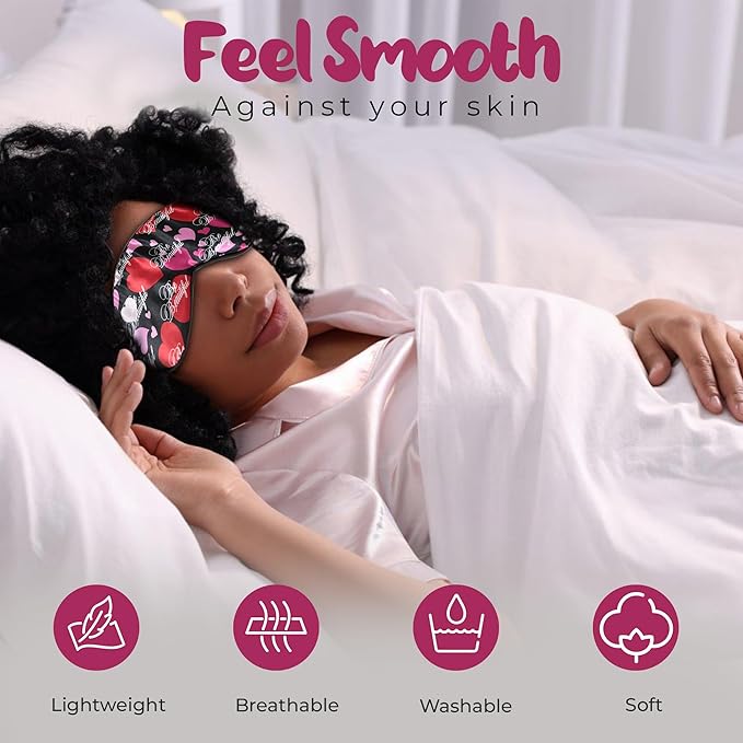 Luxury Sleep Mask – Soft, Adjustable Lightweight & Ultra Comfort-Perfect for Light Blocking Wake up Radiant-Black