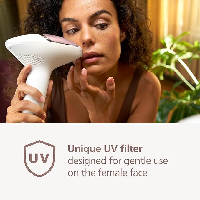 Philips Lumea 8000 Series IPL Hair Removal Device - Alternative to Laser Hair Removal, SenseIQ Technology and Lumea App, 2 Attachments for Body & Face, for Women & Men, BRI932/03