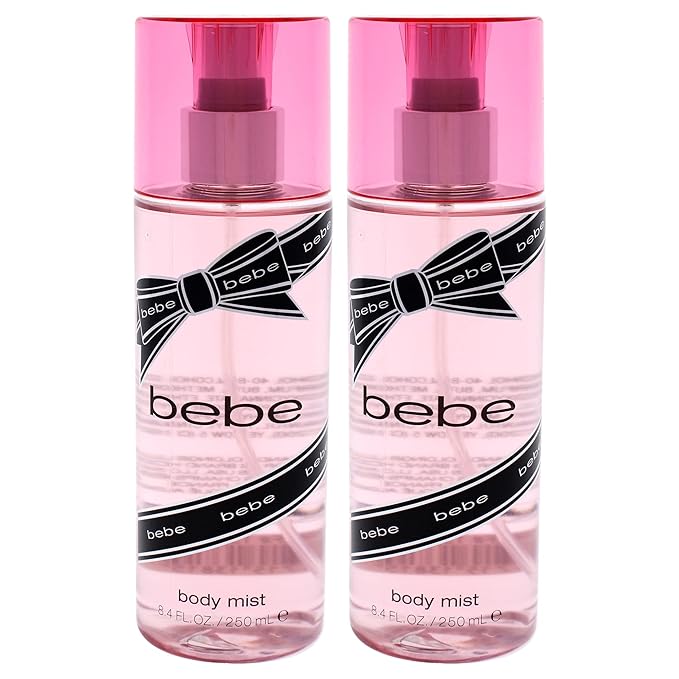 Bebe Silver Body Mist - Body Spray for Women with Mango, Tuberose, Peony, Jasmine, Rose, Cedarwood, Musk, and Sandalwood Long-Lasting Fragrance Mist - 8.4 Fl Oz Pack Of 2