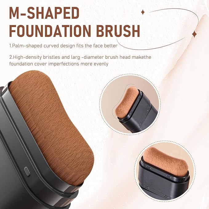 2PCS Long-Lasting Concealer Foundation Stick, Creamy Full Coverage, Hydrating Olive & Camellia Formula for Dark Circles (02natural)