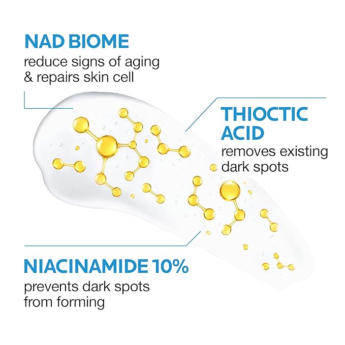 mimmua Dark Spot Ampoule | Korean Clinic Skincare - NAD+ 0.1% & Thioctic Acid 0.01% & Niacinamide 10% | Overnight Treatment for Melasma, Hyperpigmentation, Discoloration, Acne Scars | 15ml /0.33 Fl Oz