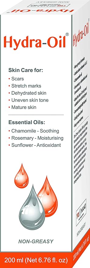 Scar Removal Serum - 200 ml Hydrating Oil for Face and Body - Treatment for Acne Scars, Stretch Marks, and Dark Spots - Vitamin E & A