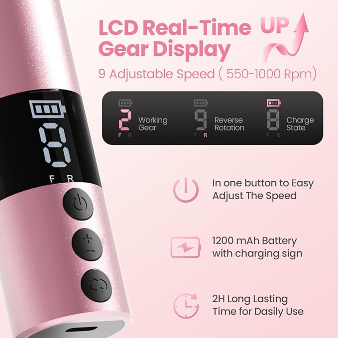 Electric Callus Remover for Feet, Rechargeable Professional Electronic Foot File Nail Grinder,9 Adjustable Speed Foot Sander Scrubber Pedicure Tool for Dry Dead Skin with Sandpaper Discs (Pink)