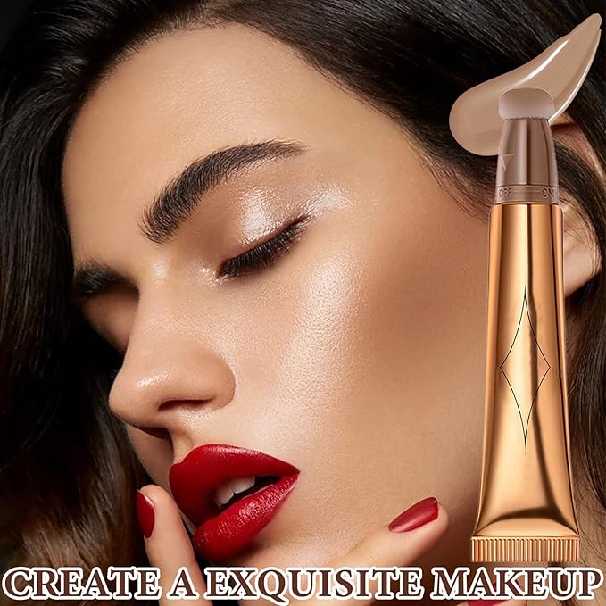 Liquid Contour Beauty Wand,Stick with Cushion Applicator,Cream Contour,Long Lasting Smoothly Moisturizng Silky Contour Stick Face Contouring Stick