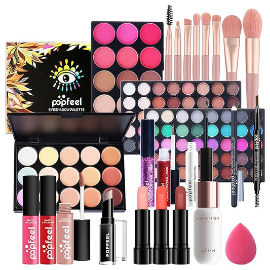 Professional Makeup Kit for Women Full Kit, Makeup Set Cosmetic Make Up Kit with Makeup Bag Include Eyeshadow Palette Makeup Brushes Set Lipstick Lip Gloss Foundation Concealer
