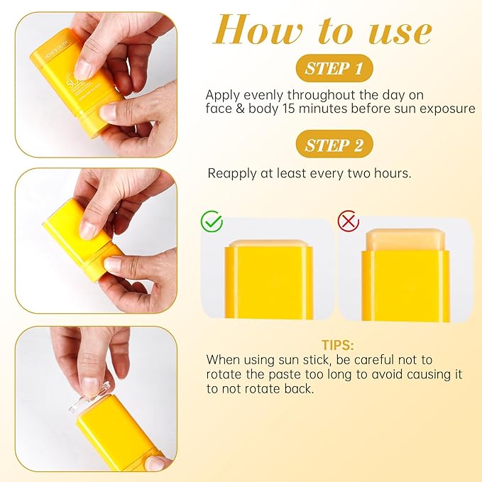 Sunscreen Stick SPF 50+ PA++++ 0.56Oz | Water Resistant (80 Min) | Face & Body Sunscreen for Sensitive Skin | Non-Greasy, No White Cast | Compact Travel-Friendly Sun Protection (pack of 1)