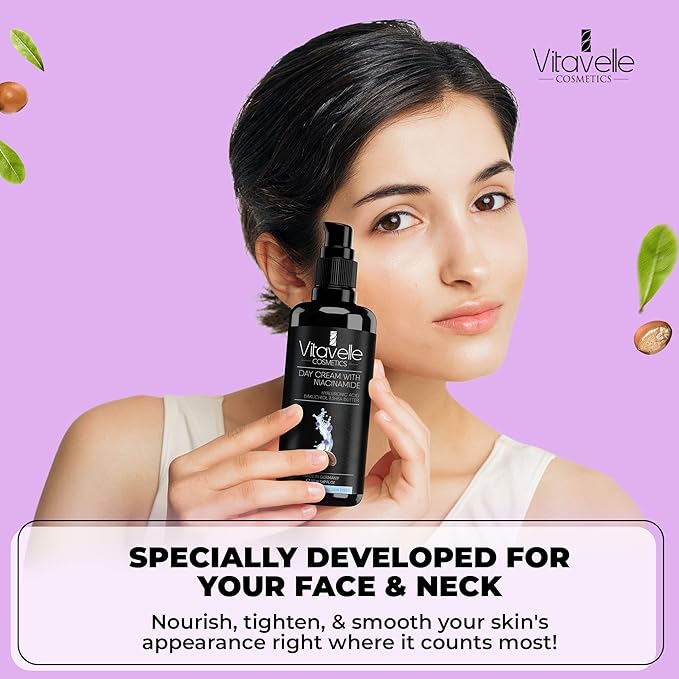 VITAVELLE Niacinamide Cream - Daily Niacinamide Moisturizer for Face - Strengthening Pore Reducer for Face with Plant-Derived Retinol, Shea Butter, & Niacinamide Serum For a Smooth & Even Complexion