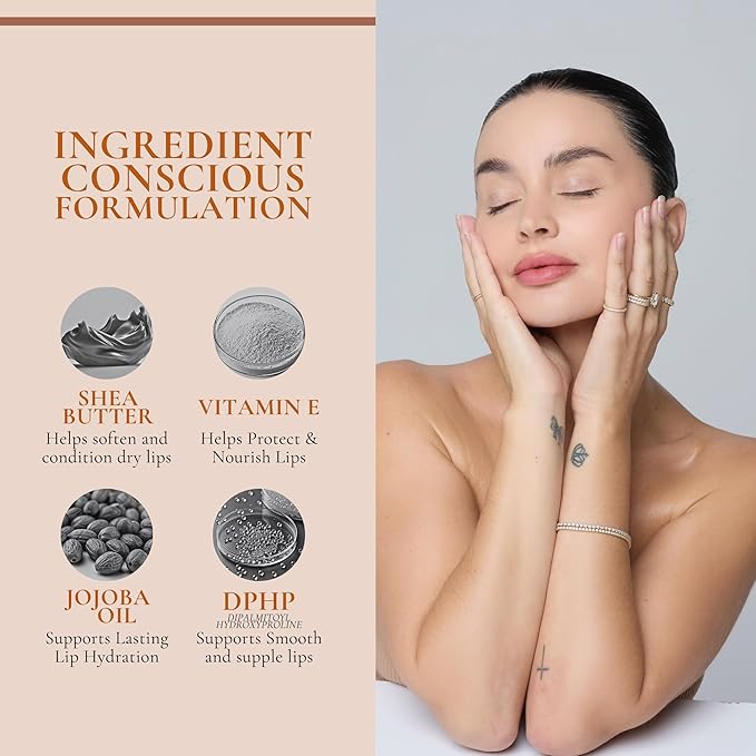 ed&i OMG Cute Lips – Lip Gloss for Women with Shea Butter for Hydration, Light Shimmer, Lip Tinted High Shine Finish, Long Lasting Lip Gloss in Red Vanilla Frosting, Lightweight & Non-sticky