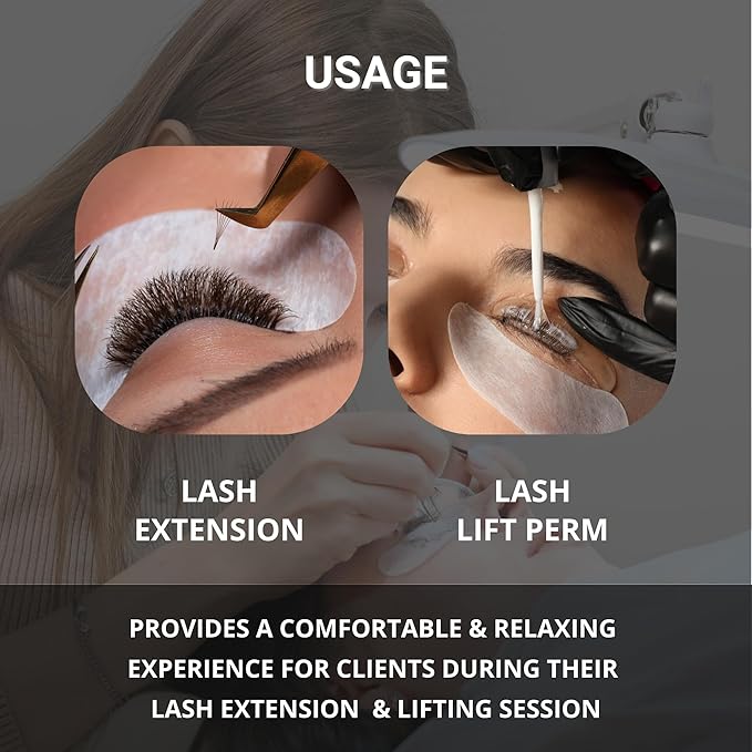 Hydro Collagen Gel Patch for Lash Extension, Under Eye Patch for Lash Lift, Lint Free, Made in Korea, 10 Pairs (20 Pads)