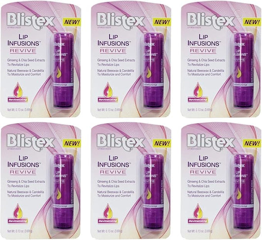 Blistex Lip Infusions Revive Lip Moisturizer 0.13 Ounce (6 Pack)