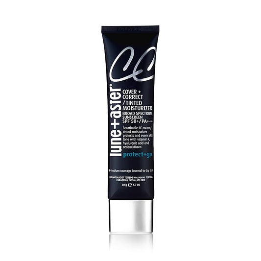Lune+Aster CC Cream Broad Spectrum SPF 50+/PA+++- Porcelain- Medium coverage CC Cream with SPF 50 creates a dewy glow